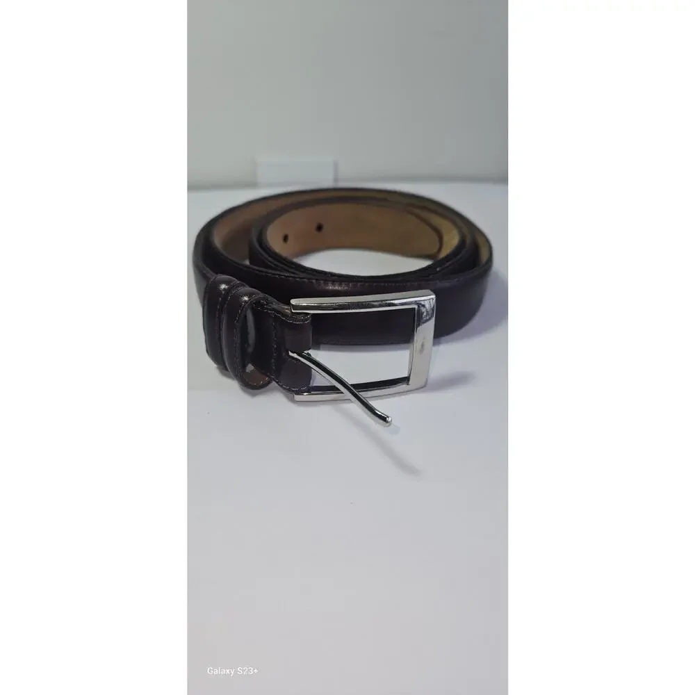 Men's Nordstrom Leather Maroon Glossy Stylish Timeless Formal Wear Belt 115/64